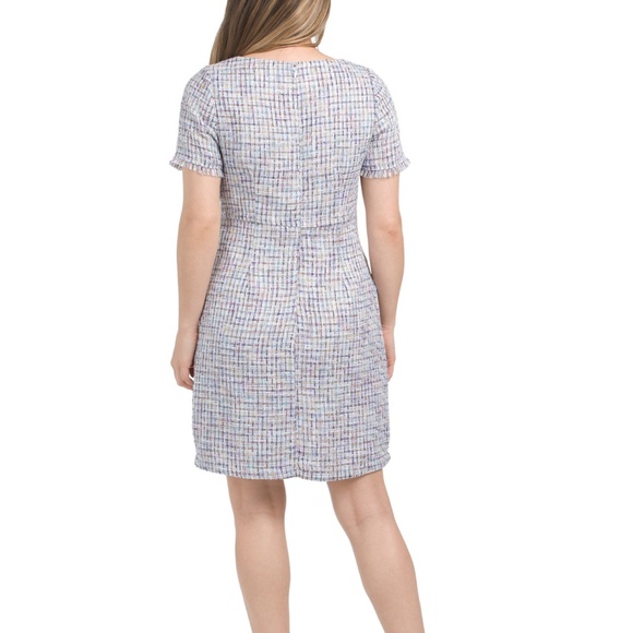 Nanette  ICED BLUE DENIM tweed mini dress NWT size 12 - Picture 2 of 6